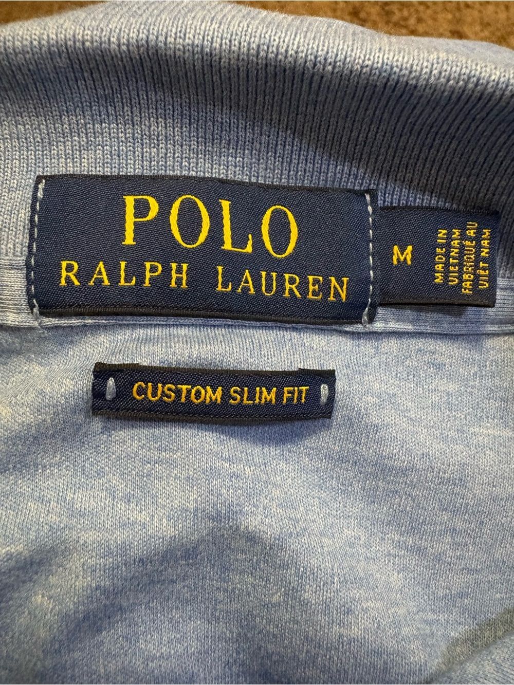Polo Ralph Lauren Custom Slim Fit Men’s Heather Blue Polo Medium Classic Logo - Picture 3 of 6